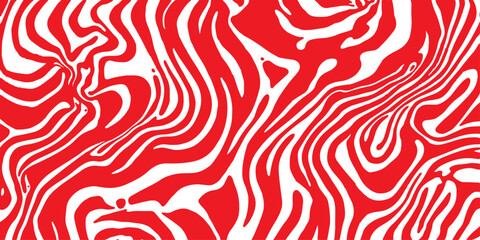 Abstract seamless zebra skin pattern with black geometric waves and floral swirls for elegant textile wallpaper vector design © NAYEM