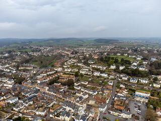 Obraz premium Budleigh Salterton from the air devon england uk 