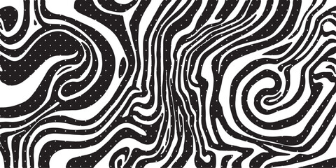 Obraz premium A seamless black and white zebra skin pattern featuring curved vector lines and a vintage texture for an elegant animal print fabric design or wallpaper backdrop