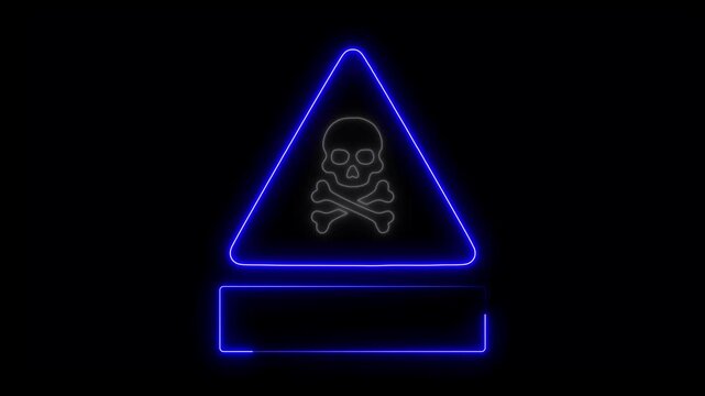 A glowing neon signal lost icon displayed disconnected or lost connection.The representing network monitoring, cybersecurity visuals and digital for animated videos presentations on black background.