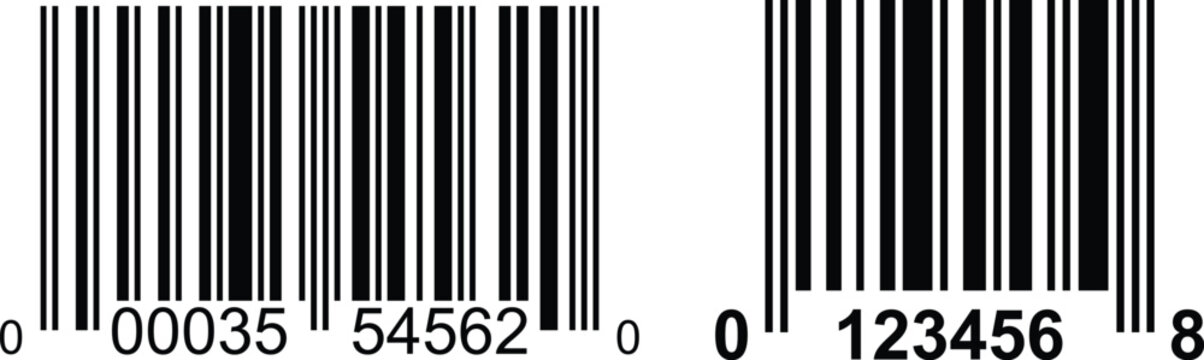 Retail product barcode vector, simple linear illustration, scalable, clean design