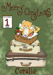 natale,orsetto,valige,vintage,regali © Giulia