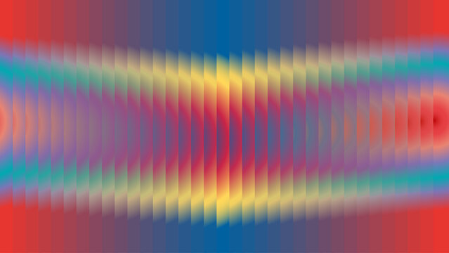Vector multicolor prism spectrum bands with vertical striping and soft gradient waves, vibrant holographic light pattern for futuristic digital backdrop and ui design