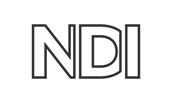 NDI logo design template with strong and modern bold text. Initial based vector logotype featuring simple and minimal typography. Trendy company identity.