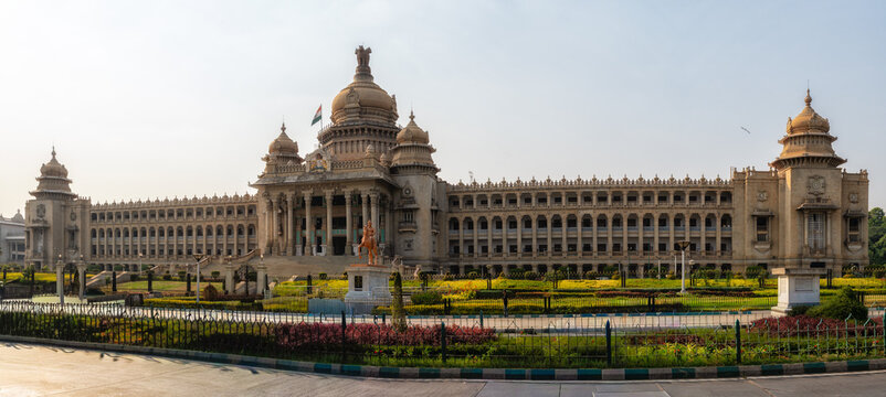 The Vidhana Soudha in Bangalore, tourist attraction of India. The seat of the state legislature of Karnataka