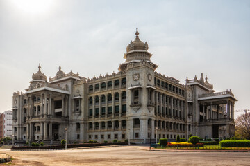 Fototapeta premium The Vidhana Soudha in Bangalore, tourist attraction of India. The seat of the state legislature of Karnataka