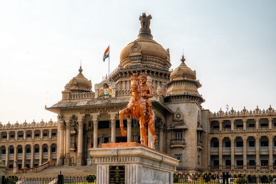 The Vidhana Soudha in Bangalore, tourist attraction of India. The seat of the state legislature of Karnataka