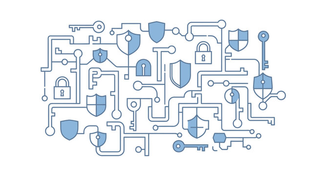 Digital security technology circuit board.