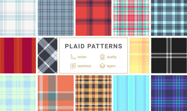 Plaid bundle for seasonal planners and journals. Coordinated pages feel structured and festive. Vector format prints sharply.