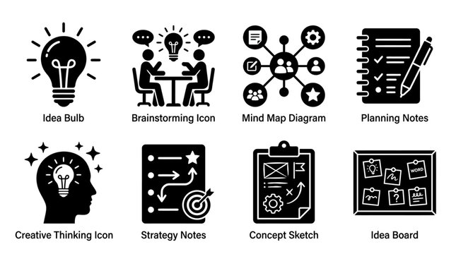 Idea Planning Creative Vector Icons Collection