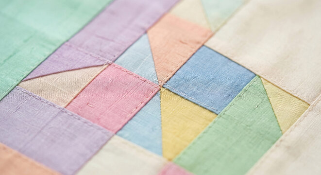 Close up of traditional Korean jogakbo patchwork fabric texture