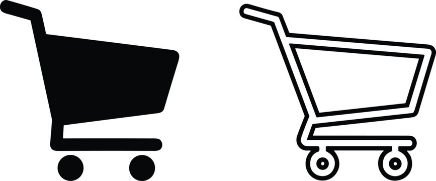 Shopping cart icon set for e-commerce website and mobile application design