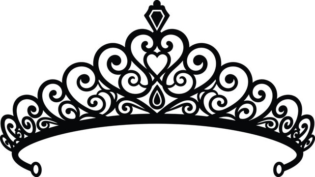 Black tiara crown illustration
