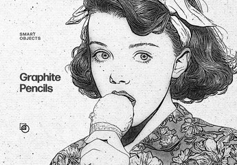 Graphite Pencil Photo Effect Mockup