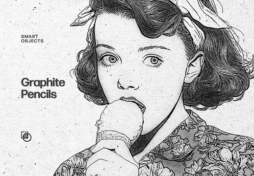 Graphite Pencil Photo Effect Mockup