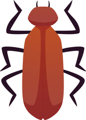 Fototapeta premium Cockroach insect vector flat icon, brown bug with six paws, cartoon hexapod beetle bad pest parasite, Entomology concept