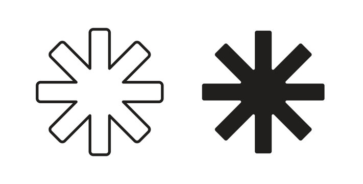 Asterisk icon vector design elements. icon in flat and line style.