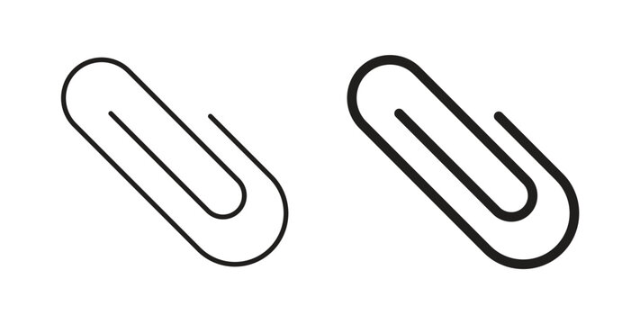 Attachment clip icon vector design elements. icon in flat and line style.