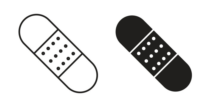 Band aid icon vector design elements. icon in flat and line style.