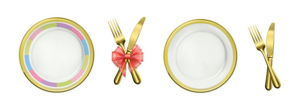 Plate and spoon icon design vector illustration. disk with fork and spoon icon set. Kitchenware sign and symbol. editable stroke.