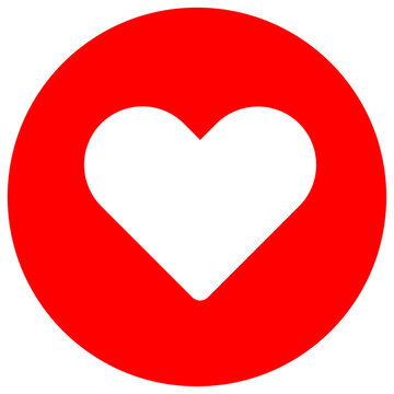 white heart inside red round circle png transparent background