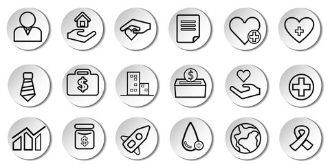 Fototapeta premium User interface icon set. Basic UI and UX solid icons design. Pack of vector symbol illustration collection