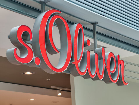 Prague, Czech Republic, March 20, 2026 &ndash; Exterior view of S.Oliver store signage and logo at a shopping mall. Editorial photography of a retail shop entrance in the commercial district
