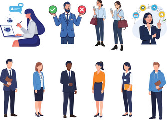 Fototapeta premium Business people and robots in various scenarios technology innovation