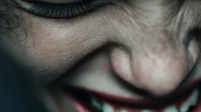 Focus on facial expression, natural skin texture and intense emotional feeling. Concept of emotional pain, mental health, stress, and human experience.