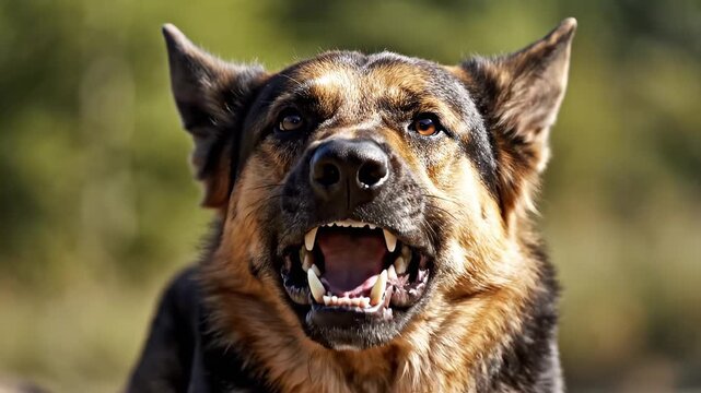 Closeup of a German Shepherd dog