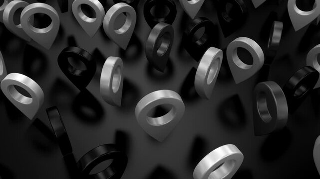 Travel Animation. Black background, loop, 3d rendering, 4k resolution
