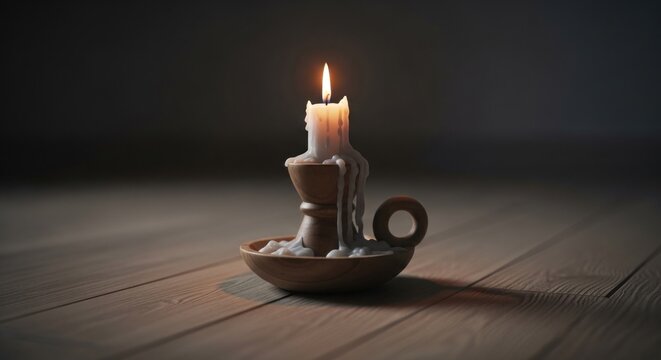 Candlelight in the Dark A Moody Still Life Composition.