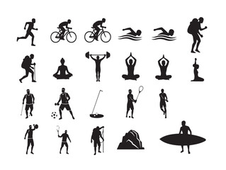 Fototapeta premium Various sports icons in silhouette