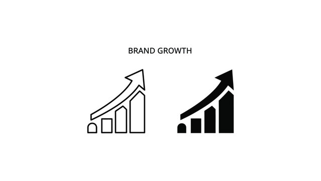 Comparative illustration of brand growth metrics over time with upward trends