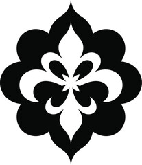 Black and white fleur de lis design element © Sojib