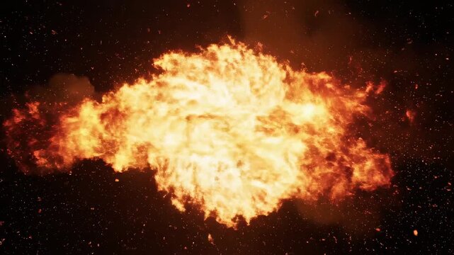 Explosion of fire and sparks