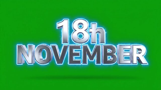 Neon Date Indicator for 18th November