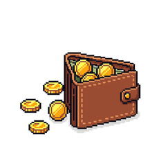 Brown Leather Wallet with Gold Coins. © Rosyad