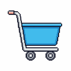 Obraz premium Shopping Cart Icon With Wheels.
