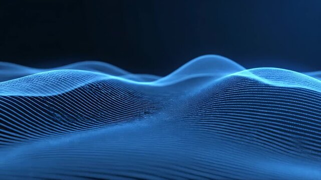 Blue wave pattern with glowing lines