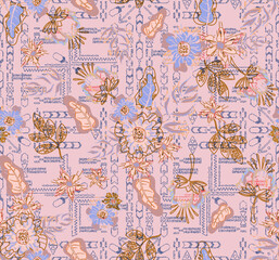 Naklejka premium Ornate Floral Geometric Pattern