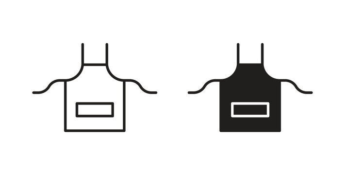 Apron icon set different line and flat style collection.