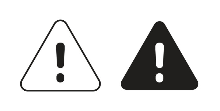 attention sign set different line and flat style collection.