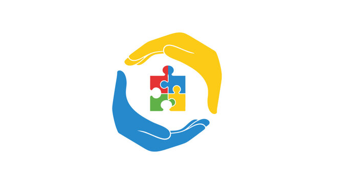 Autism Awareness Symbol Puzzle Piece.