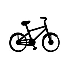 Fototapeta premium Simple black bicycle vector icon illustration for cycling, sport, and outdoor activity designs