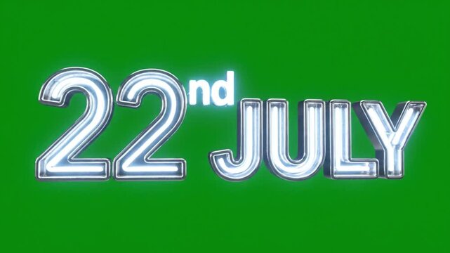 Neon Date Display - 22nd July