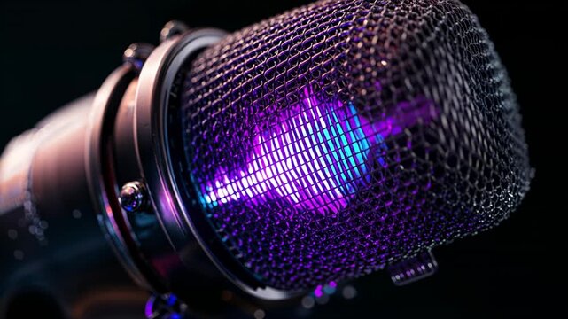 Artificial Intelligence Podcast Broadcast Neon Voice Wave