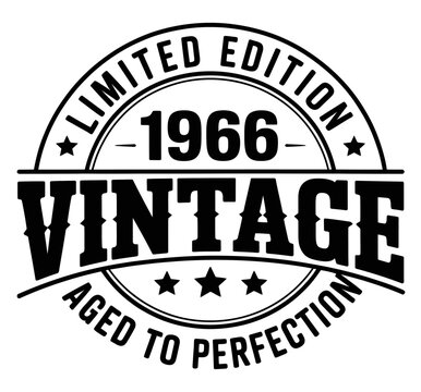 The image features a circular design with the words 1966 and vintage in bold letters.