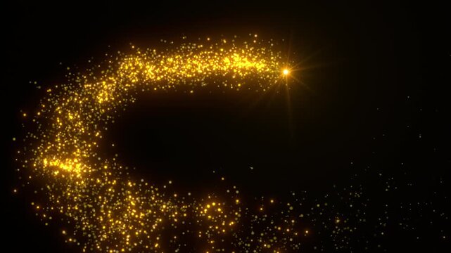 gold title intro logo opening particle animation video