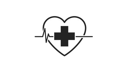 Fototapeta premium Medical Heart Symbol with Cross.